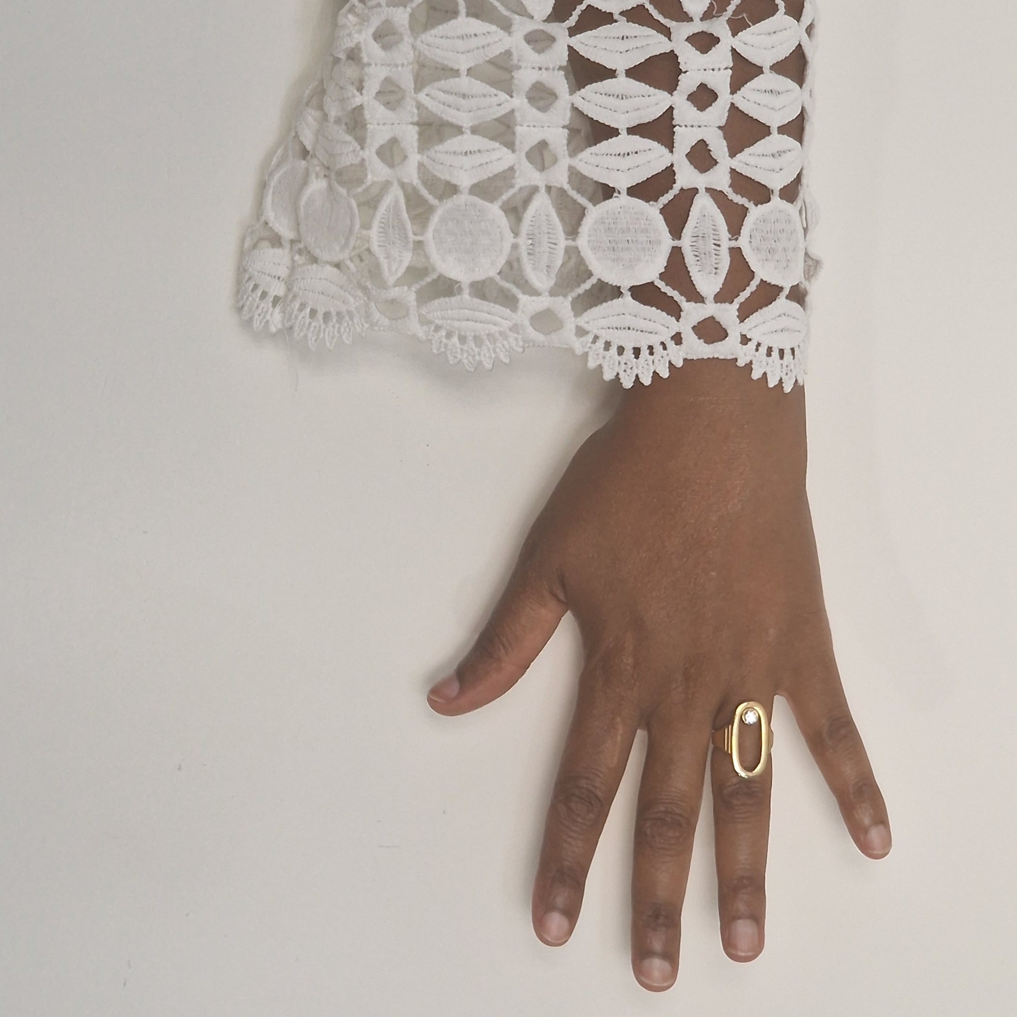 Diana Ring Cast in 14ct Gold with a Diamond Detail